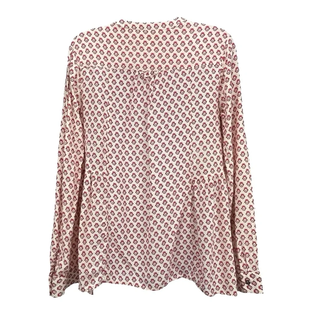 Maeve by Anthropologie Women Size 4 Loose Flowy Blouse Laiken Print Henley‎